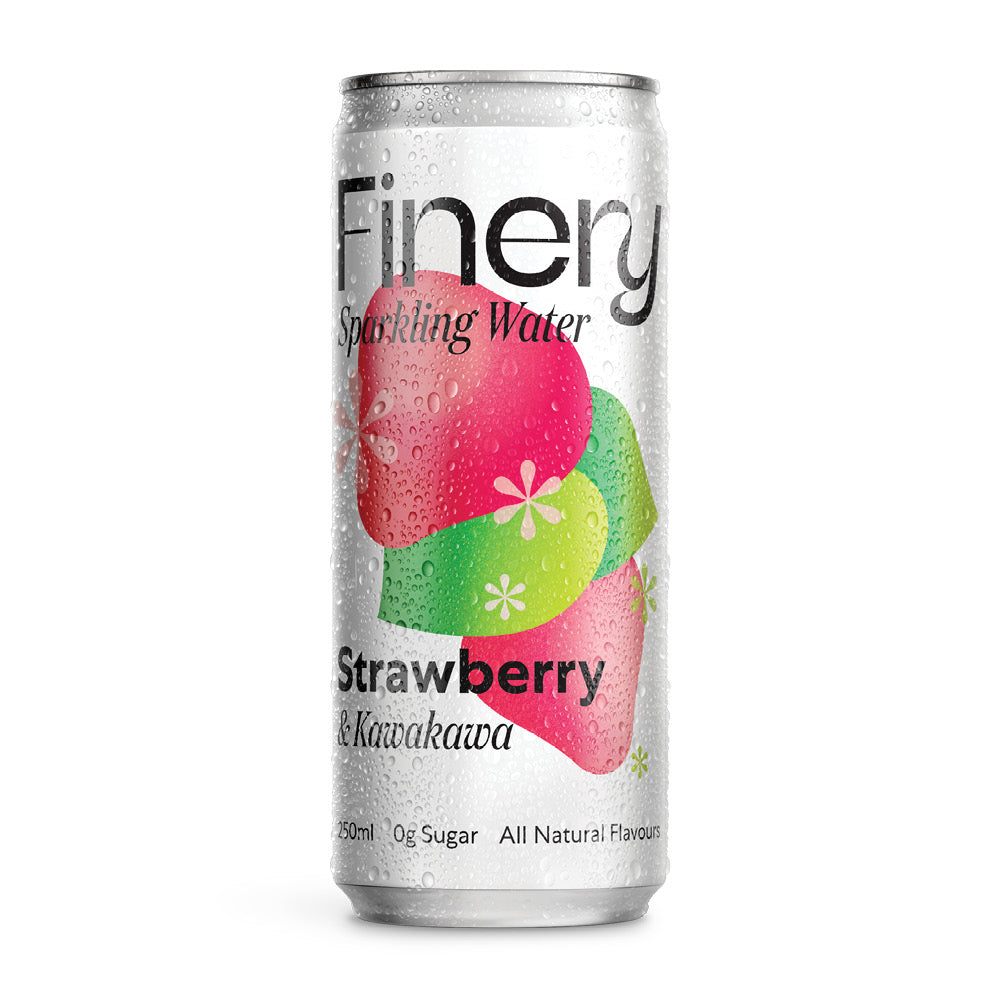 Finery Sparkling Water - 24 Pack Strawberry and Kawakawa